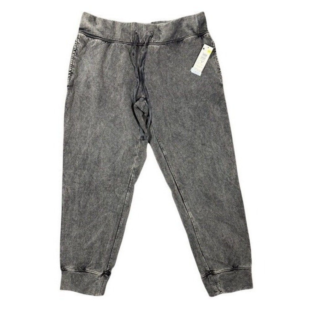 Attention Womens‎ Acid Wash Joggers Charcoal Gray Drawstring Sweatpants Size M